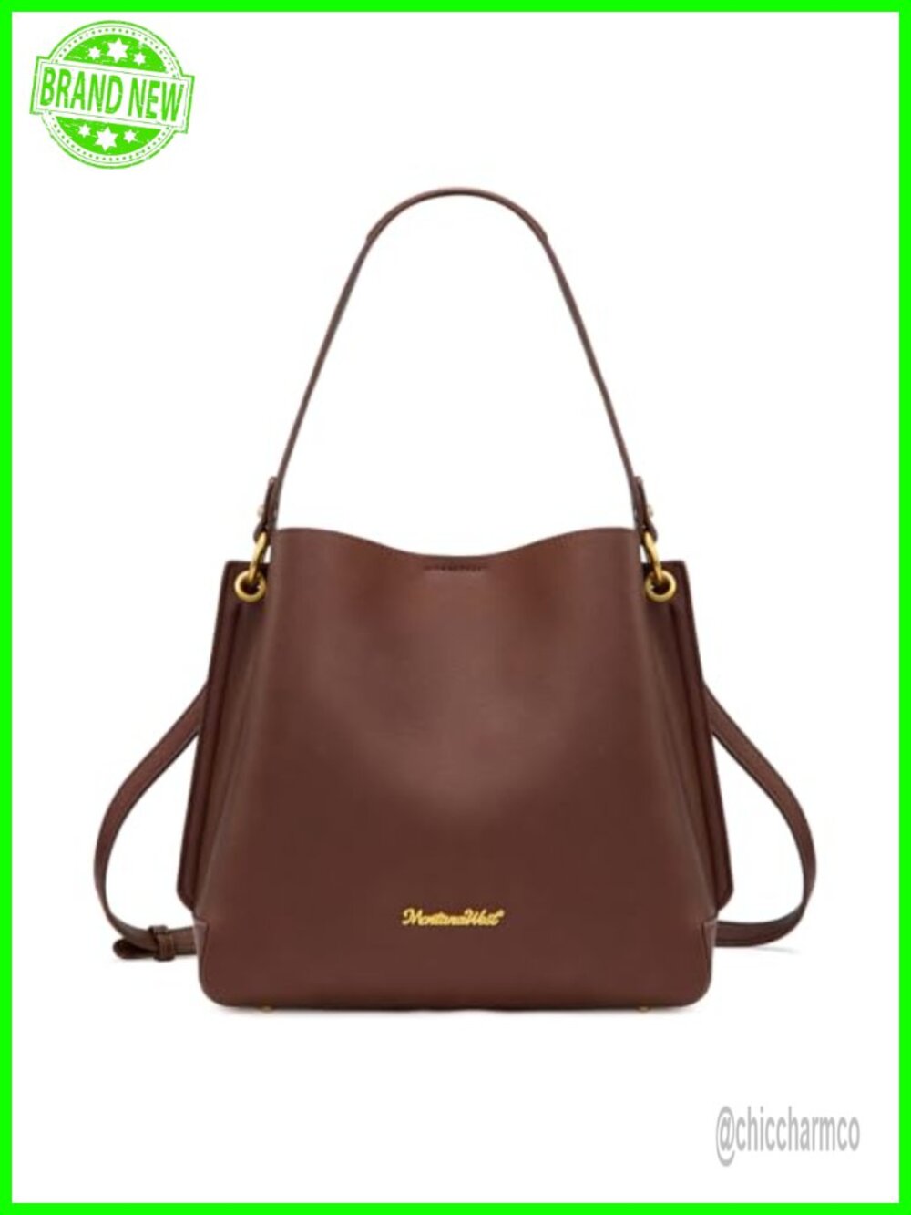 Montana West Medium Hobo Shoulder Bag PU Leather 3 Compartments Convertible